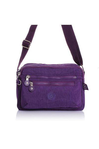 Getcho Ibiza Women's Waterproof Crinkle Fabric Adjustable Strap Multi-Eye Lightweight Daily Purple Crossbody Bag
