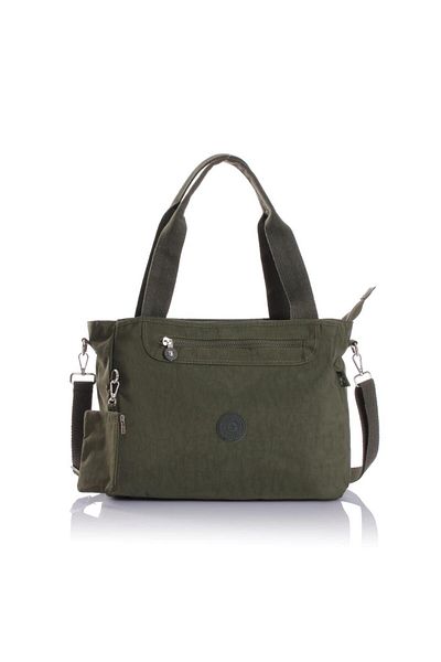Getcho Tuder Green Women's Daily Shoulder Bag Multi-Compartment Waterproof Crinkle Lightweight Fabric Sports Bag