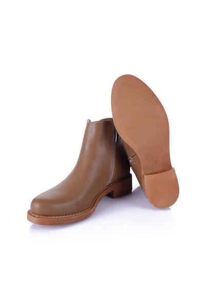 Getcho Agatha Kadın Fermuarlı Cilt Vizon Bot