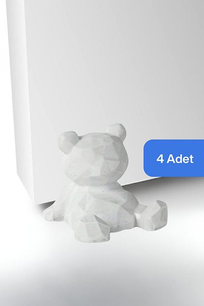 Evene White Decorative Door Stopper - 4Pcs Model 7: Door Holder and Stopper
