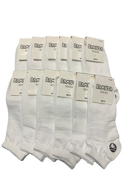 Bamuta Men's White Booties 12 pairs Cotton