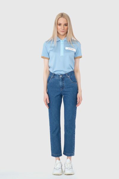 GİZİA Nakış Ve İşleme Detaylı Dar Paça Lacivert Pantolon