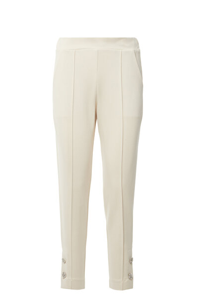 GIZIA SPORT Düğme Detaylı Bej Eşofman Altı