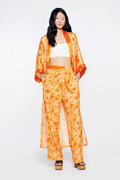 GIZIA SPORT Bağlama Detaylı Kordon Ucu Püskül Süslemeli Özel Desen Oranj Sate...