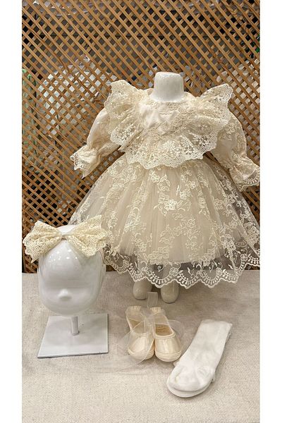 PARK BEBE baby girl 0/3-3/6 MONTHS ORCHIDE MEVLÜTLUK SET with lace detail