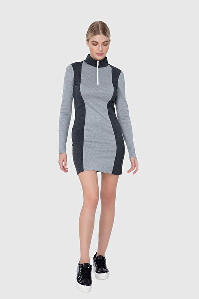 Manimani Seyyar File Elbise Detaylı Örme Mini Elbise