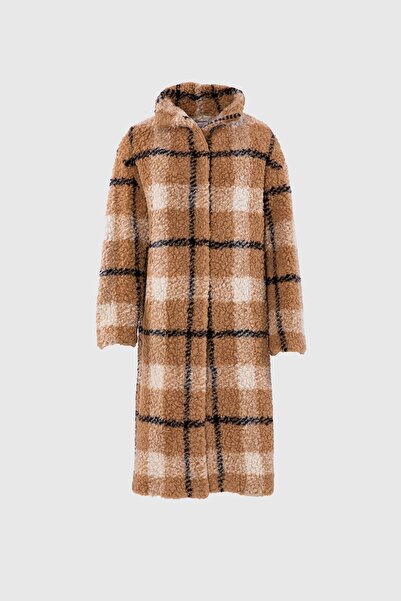 GIZIA CASUAL Kahverengi Çizgili Uzun Kaban