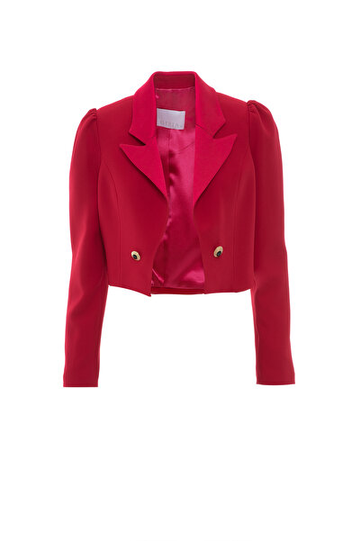 GİZİA Gold Düğme Detaylı Pembe Kısa Ceket