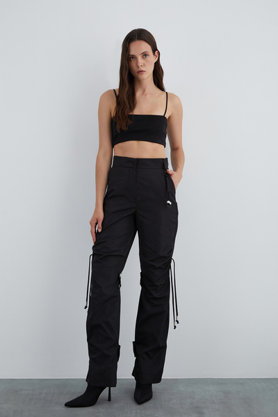 GIZIA SPORT Paçası Ayarlanabilir Bantlı Çıtçıt Detaylı Pantolon