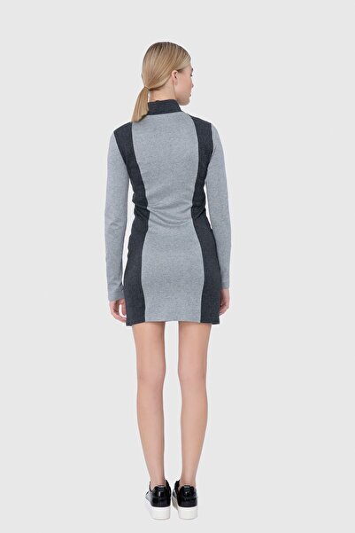 Manimani Seyyar File Elbise Detaylı Örme Mini Elbise