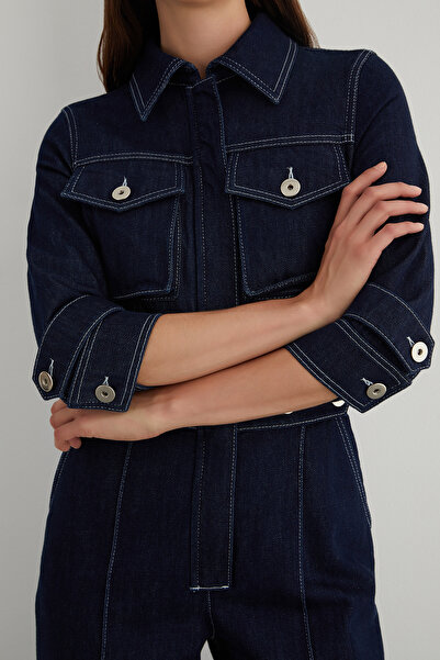 GİZİA Nikel Düğme Detaylı Yanı Yırtmaçlı Flare Paça Jean Tulum