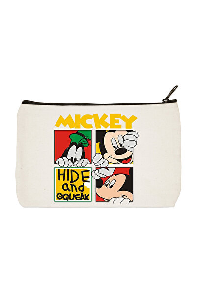 designedfy Несесер за моливи с принт на Мики Маус, Кутия за моливи, Платнен н...