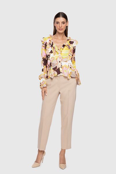 GİZİA Frilly Collar Patterned Blouse