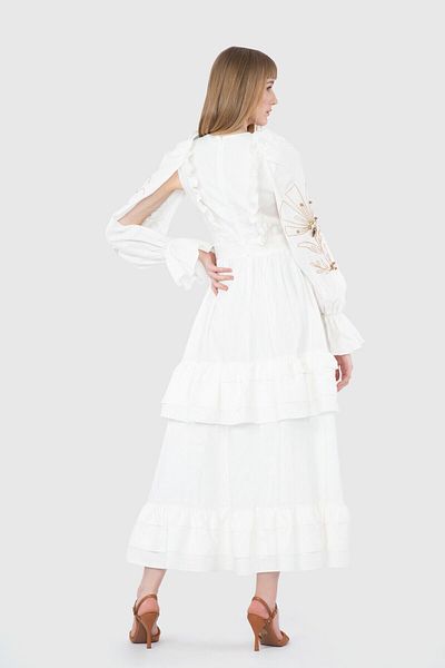 GİZİA Ecru Dress with Window Sleeve Detail
