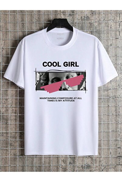 Jose Clothing Bela Štampano Organski pamuk Oversize kroj T-shirt