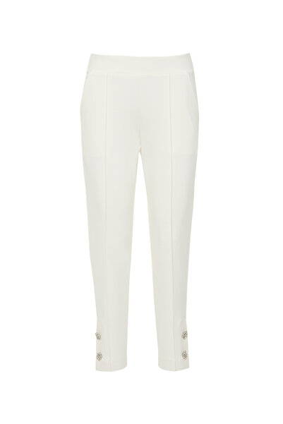 GIZIA SPORT Düğme Detaylı Ekru Eşofman Altı