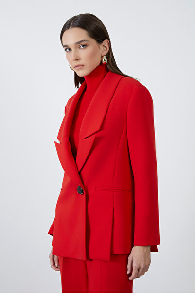 GİZİA Tek Düğme Kapamalı Kırmızı Ceket