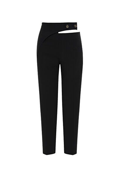 GİZİA Pencere Detaylı Siyah Havuç Pantolon