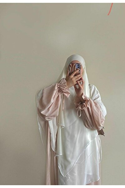 SAVANNAHSTAR Şifon sufle khimar şal hazır peçeli dört ipli