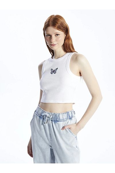 LC Waikiki XSIDE - Γυναικείο Crop Top με κέντημα με λαιμόκοψη