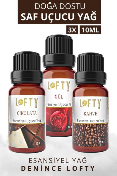 Lofty Çikolata, Kahve, Gül Uçucu Yağ Buhurdanlık Esansı Oda Kokusu Esansiyel ...