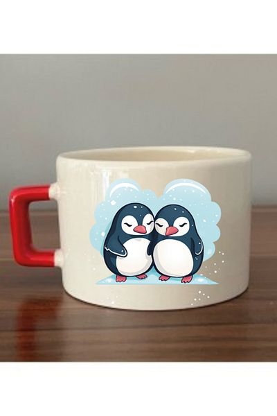 lili hediyelik Cute Penguin Themed Cup Mug Cup - Ceramic Tea, Coffee Gift Cup