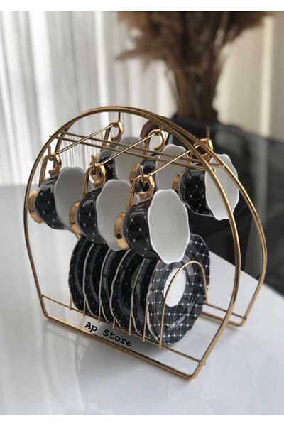 PULCA SHOP Cup and Mug Hanger - Decorative 6-Chamber Gold Mug Hanger