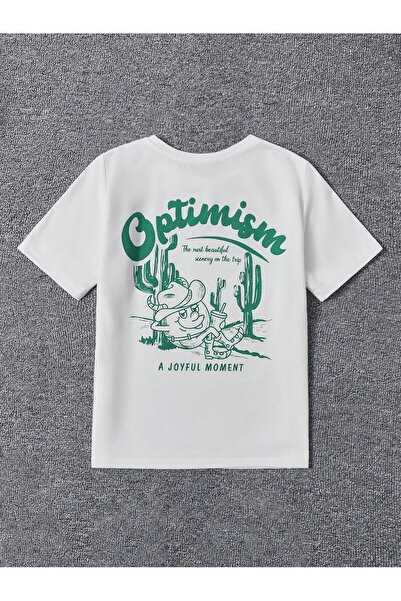 Jose Clothing Μπλουζάκι Unisex Λευκό με τύπωμα Οργανικό Βαμβάκι oversized