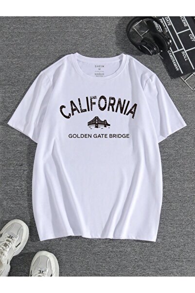 Jose Clothing Μπλουζάκι Unisex Λευκό εμπριμέ από οργανικό βαμβάκι Oversize με κοντό μανίκι