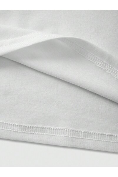 Jose Clothing Μπλουζάκι Unisex Λευκό εμπριμέ από οργανικό βαμβάκι Oversize με κοντό μανίκι