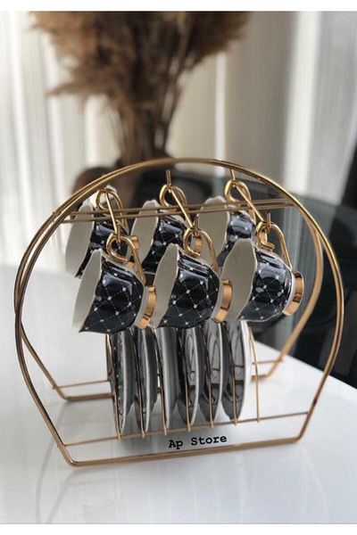 PULCA SHOP Cup and Mug Hanger - Decorative 6-Chamber Gold Mug Hanger