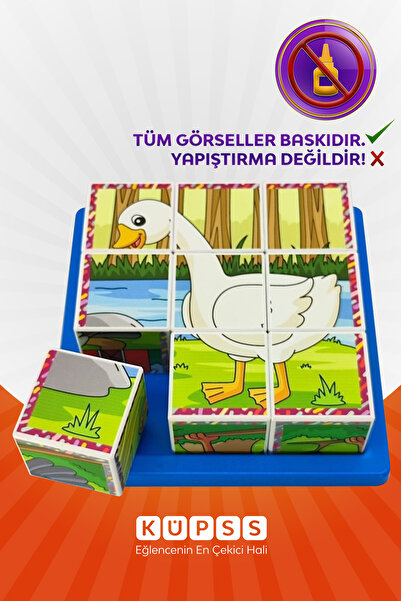 KÜPSS Uçan Hayvanlar Küp Puzzle - 6 Farklı Yapboz