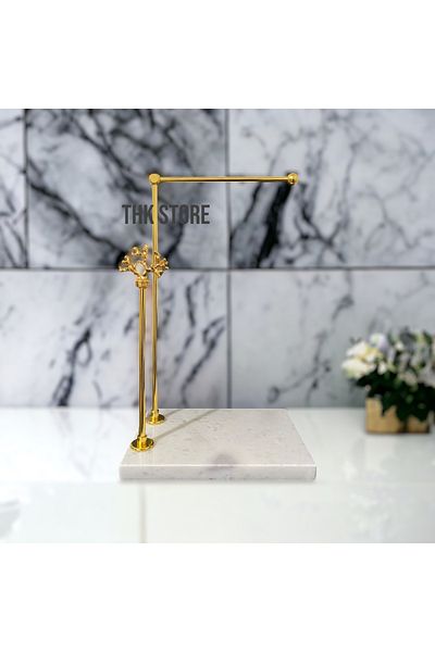 THK STORE Marble Hand Towel Holder Paper Towel Holder Figured Kitchen and Bathroom Organizer