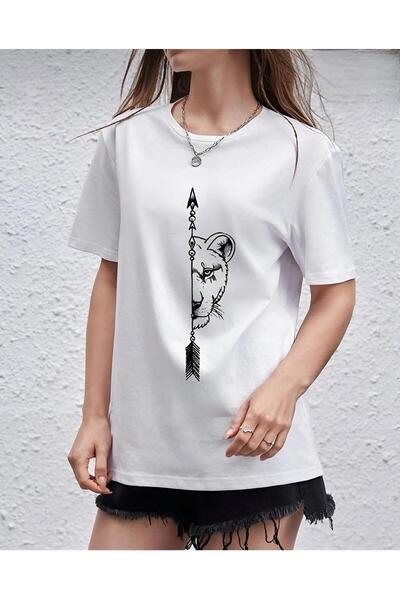 NewCabin Μπλουζάκι New Season Oversize Cotton A Quality Lover Couple Combos Σχέδιο λιονταριού τίγρης 2 τεμαχίων