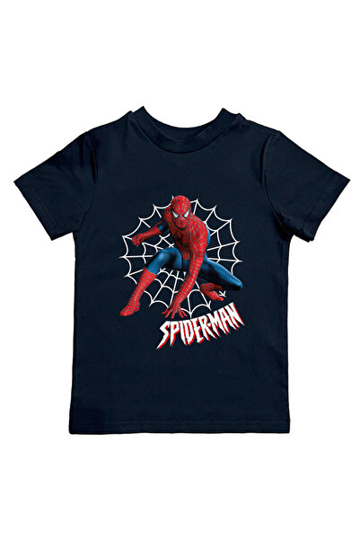 Spiderman Printed Spider-Man Cotton Combed Fabric Summer Kids T-Shirt