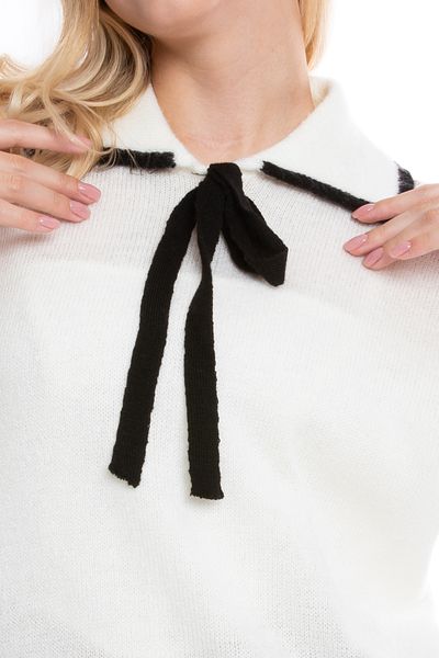 De Pose Trend Rope Tie Detailed Ecru Women's Soft Casual Sweater