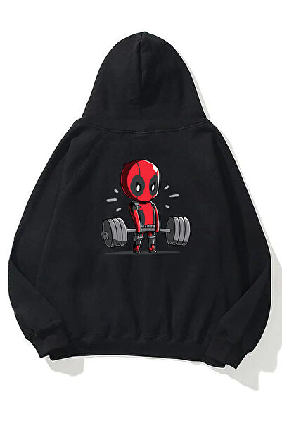 THEWERT Hanorac unisex Deadpool Weight Fata Spate Imprimat negru