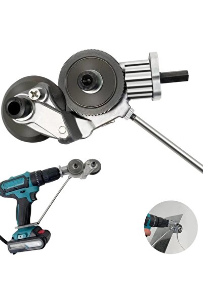 Depolife Elektrikli Matkap Saç Kesme Makası Çift Başlı Metal Plaka Levha Tene...