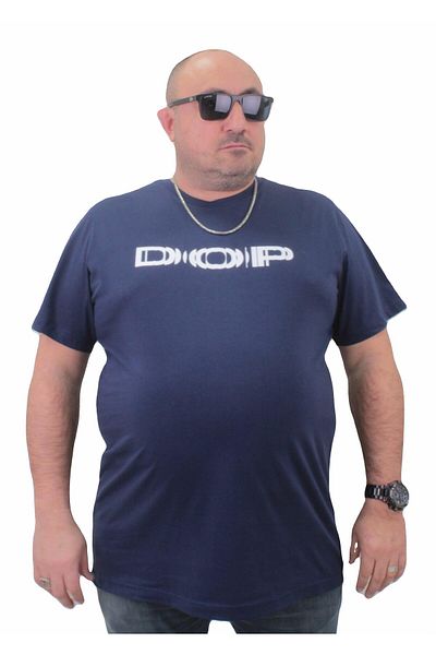 MocGrande Tricou pentru bărbați cu decolteu mare DOP 23176 Marin
