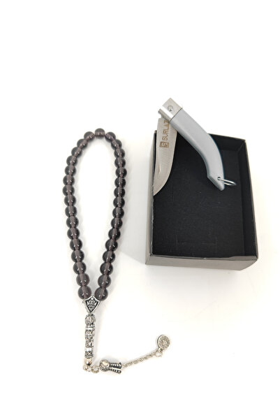 SürLaz Renkli Anahtarlık Çakı ve Doğal Taş Tesbih 2'li Hobi Seti