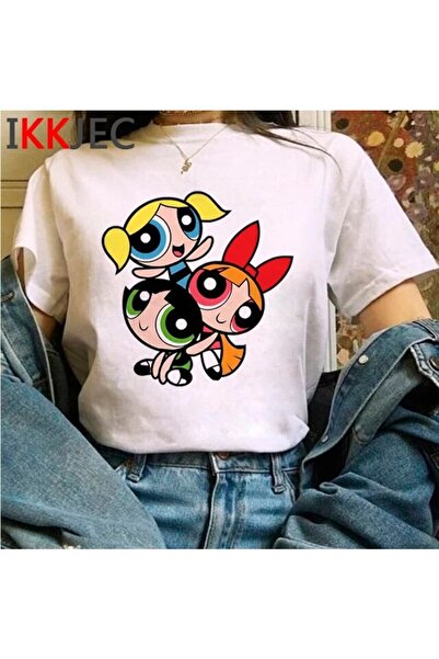 SVART WEAR Tricou alb Powerpuff Girl Girl