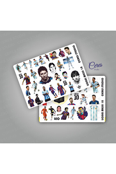 Ceres Studio Lionel Messi Leo 10 Sticker Etiket 2 Sayfa 55 Adet Etiket