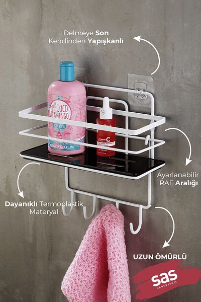 Sas Haus Two Layers Chrome Bathroom Sponge Holder Shampoo Holder Lux