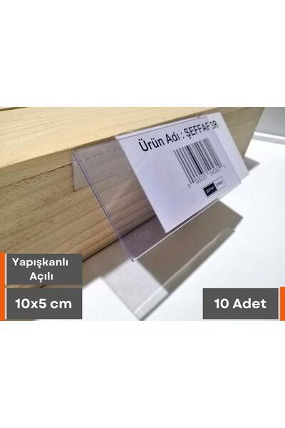 Şeffaf Etiket 10 komada PVC držača etiketa 5x10 cm, lepljivi, transparentni, ...