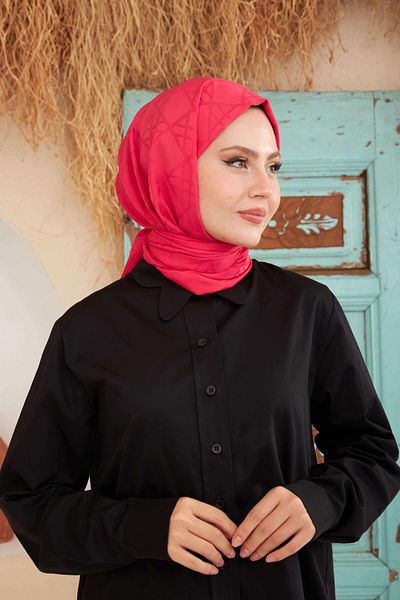 İpekhan Σειρά Silk Jacquard Harmony Pattern Φούξια Ζακάρ Σάλι 9001-26