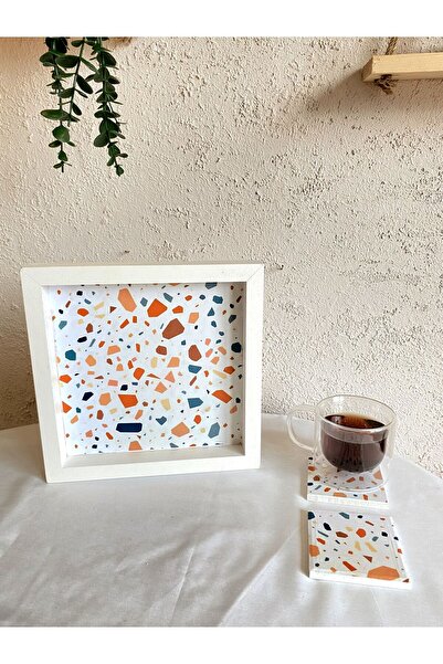 DEKORMED Decorative Terrazzo Plate/presentation and coaster set