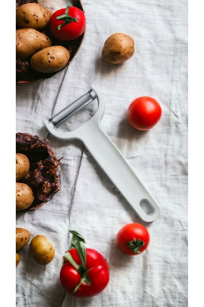 Solingen Stainless Steel Mouth Peeler Fruit Vegetable Peeler White