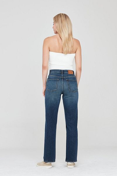 Pantamo Jeans Dark Tone Distressed Blue Straight Women's Denim Jeans