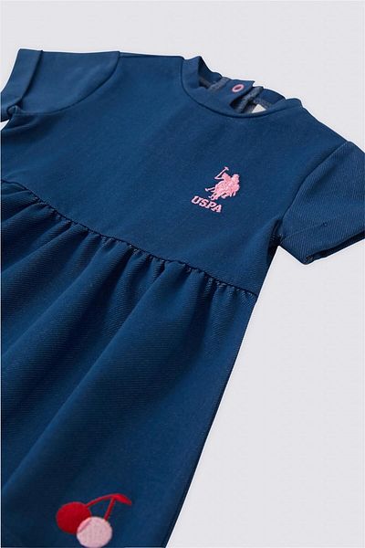 U.S. Polo Assn. Base. Polo Assn Baby Girl Navy Blue Dress