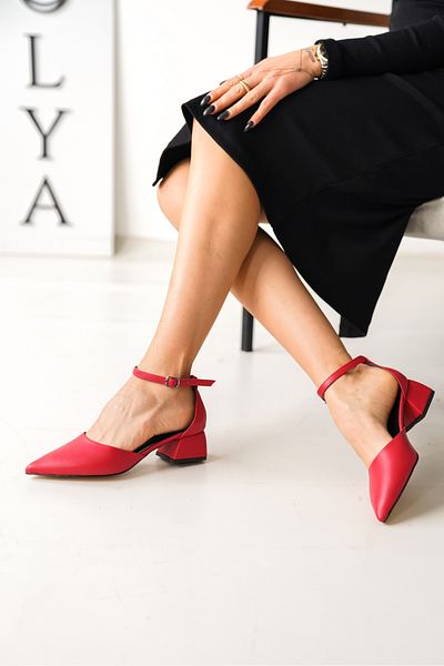 DİVOLYA Yapra Red Pointed Toe Heeled Casual Shoes